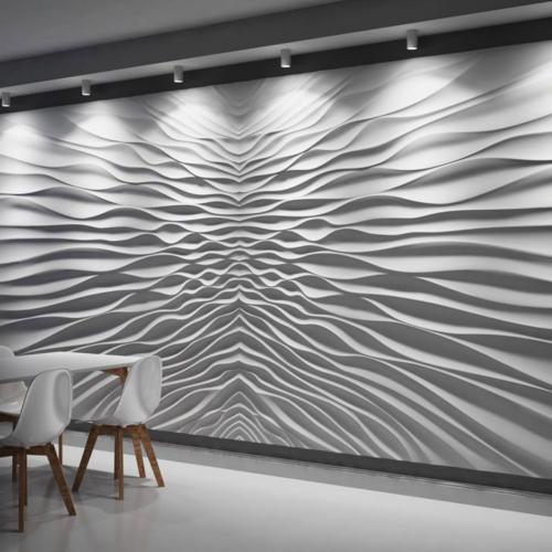 Model 24. Panelstørrelse: 480 x 240cm (12 stk. 80 x 120 cm). Tykkelse: fra 0,5 cm til 3,6 cm. Akustik: 2/3.